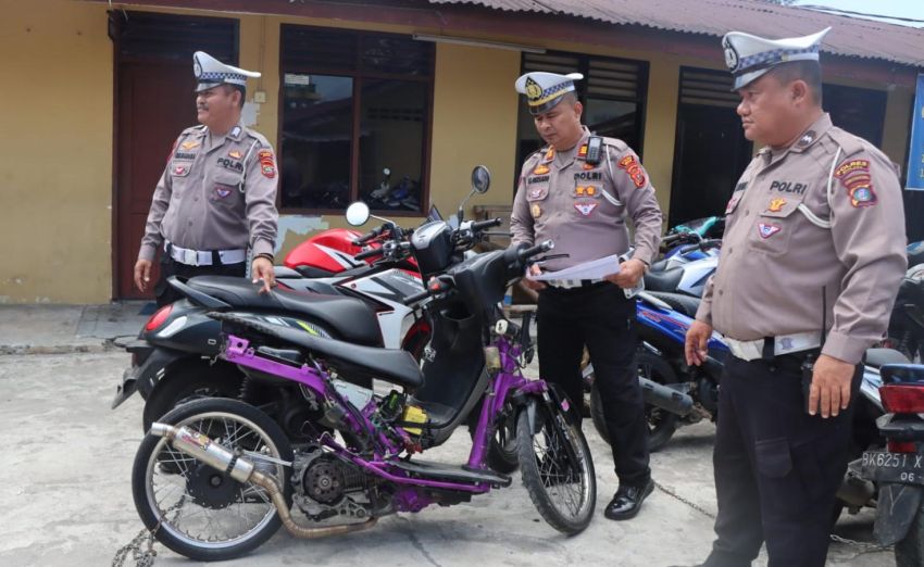 Satlantas Polres Binjai Amankan 14 Sepeda Motor Diduga Untuk Balap Liar