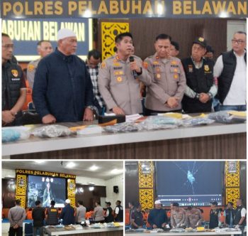 211 KASUS KRIMINAL, PENCURIAN DENGAN KEKERASAN DAN NARKOBA DIPAPARKAN POLRES PELABUHAN BELAWAN
