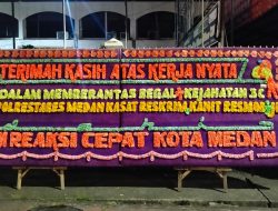 Team Reaksi Cepat (TRC) Kota Medan Beri Ucapan Terimakasih Kepada Kapolrestabes Medan Melalui Karangan Bunga