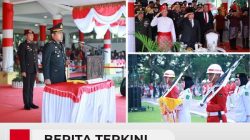 Kapolres Langkat Pimpin Upacara Penurunan Bendera HUT ke-81 RI