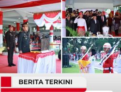 Kapolres Langkat Pimpin Upacara Penurunan Bendera HUT ke-81 RI